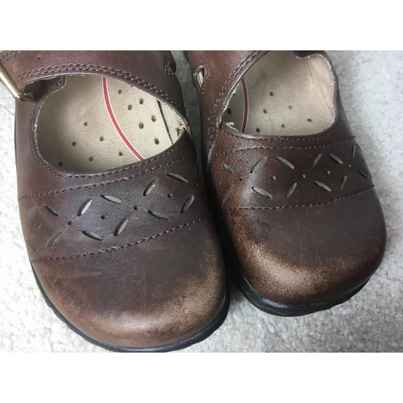 Klogs Villa Madrid Mary Jane Brown Leather Distressed Size 7M - Picture 3 of 9